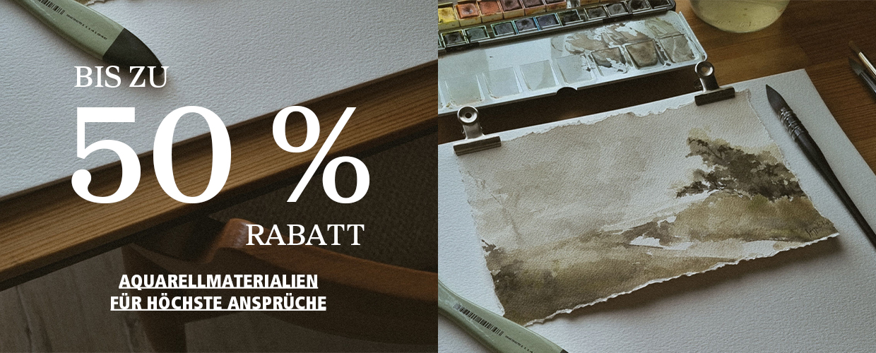 Aquarellmaterialien für höchste Ansprüche – bis zu 50 % sparen!