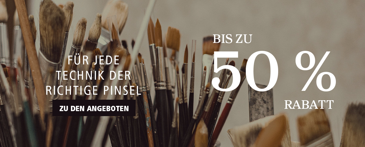 Für jede Technik der richtige Pinsel. Bis zu 50 % Rabatt.
