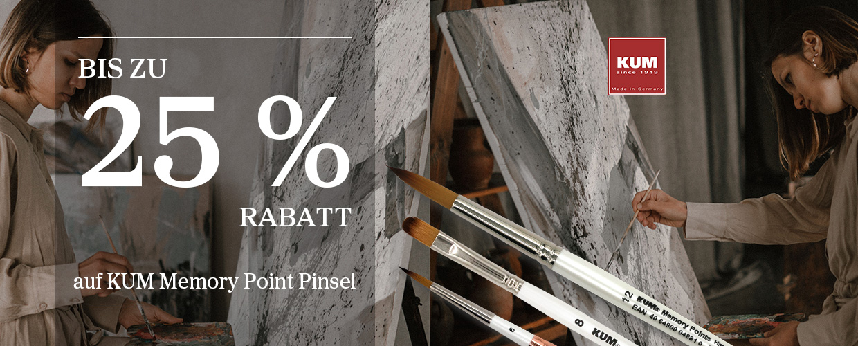 Präzision trifft Ersparnis: Bis zu 25 % auf KUM Memory Point Pinsel